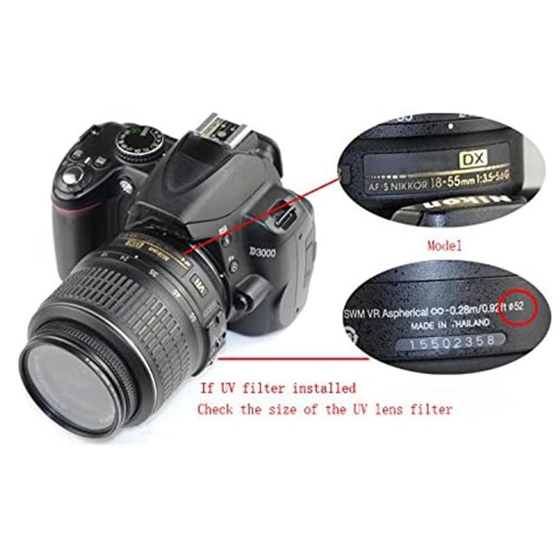 ChromLives غطاء عدسة كاميرا 52 مم مع ثقب حبل غطاء العدسة متوافق مع كاميرات نيكون وسوني وكانون DSLR وكاميرات DSLR الأخرى عدسة UV (52 مم) - 4 عبوات - Image 2